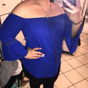 Royal blue off the shoulder top